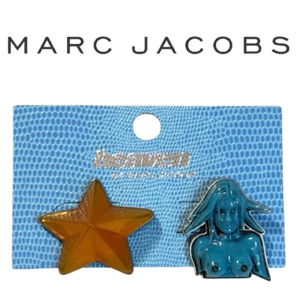 Rare Marc Jacobs Heaven Collection Star and Figure Stud Earrings.
